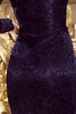 Numoco Dámske krajkové šaty s výstrihom Carter tmavomodrá XXL
