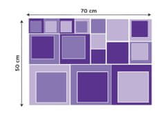 Dimex - Dekoračné nálepky na stenu Štvorce fialové - 50 x 70 cm