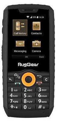 RugGear RG150, odolný tlačidlový telefón, vodeodolný, prachuvzdorný, odolný proti nárazu a pádu, Android, IP68.