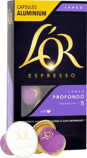 L'Or Lungo Profondo Intenzita 8 - 100 hliníkových kapsulí kompatibilných s kávovary Nespresso® *