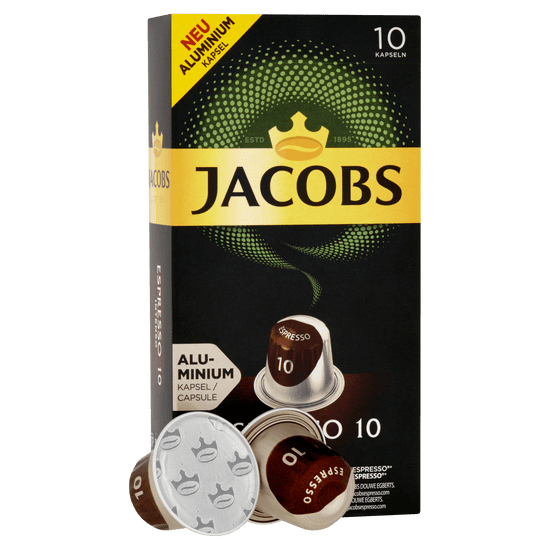 Jacobs Espresso Intenso Intenzita 10 - 100 hliníkových kapsulí kompatibilných s kávovary Nespresso® *