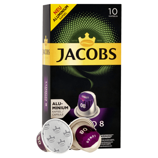 Jacobs Lungo Intenso Intenzita 8 - 100 hliníkových kapsulí kompatibilných s kávovary Nespresso® *