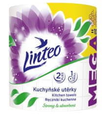 LINTEO Kuchynské utierky LINTEO MEGA - 2-vrstvové - biele - 1 kotúč