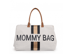 Mommy Bag Big Canvas Off White Stripes Black/Gold
