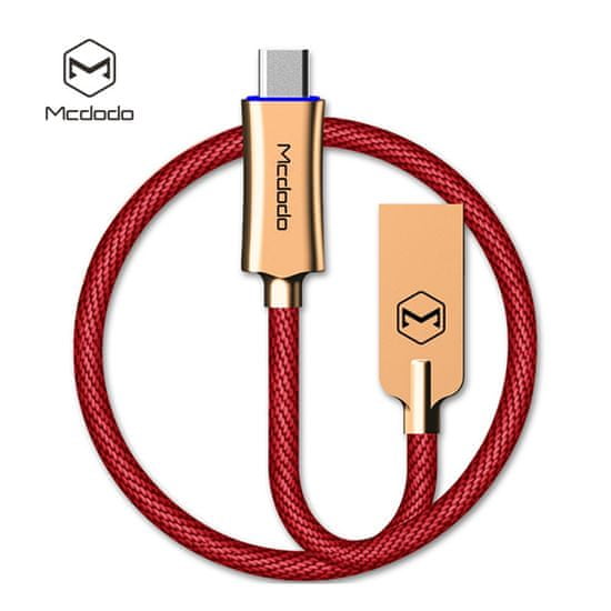 Mcdodo Knight Type-C dátový kábel s inteligentným vypnutím napájania, 1 m, červená, CA-2883