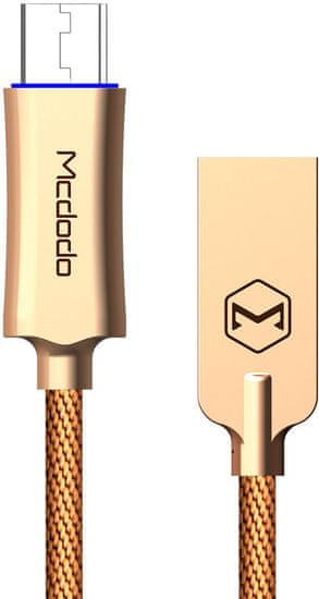 Mcdodo Knight Micro USB dátový kábel s inteligentným vypnutím napájania, 1 m, zlatá, CA-2890