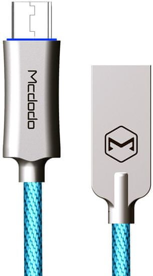 Mcdodo Knight Micro USB dátový kábel s inteligentným vypnutím napájania, 1 m, modrá, CA-2892