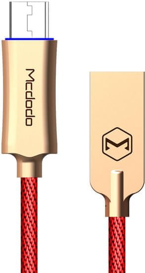 Mcdodo Knight Micro USB dátový kábel s inteligentným vypnutím napájania, 1 m, červená, CA-2893