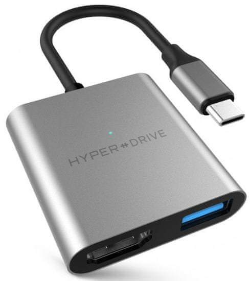 Hyper Drive 3-in-1 USB-C Hub with 4K HDMI Output - Space Gray, HY-HD259A-GRAY