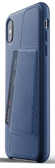 Mujjo Full Leather Wallet Case pre iPhone XS Max - modrý, MUJJO-CS-102-BL