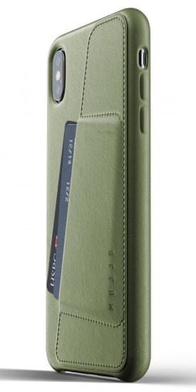 Mujjo Full Leather Wallet Case pre iPhone XS Max - olivová, MUJJO-CS-102-OL