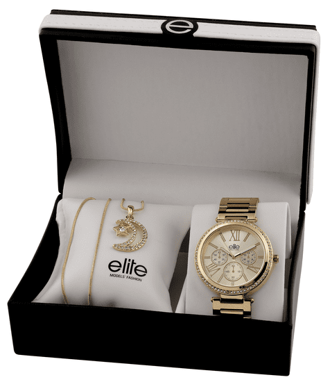 Elite Models dámska sada hodiniek a náhrdelníka E54794-102