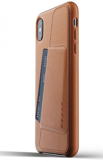 Mujjo Full Leather Wallet Case pre iPhone XS Max - žltohnedá, MUJJO-CS-102-TN - rozbalené