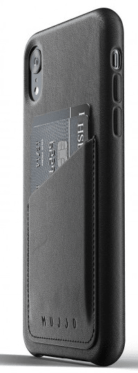 Mujjo Full Leather Wallet Case pre iPhone XR - čierny, MUJJO-CS-104-BK