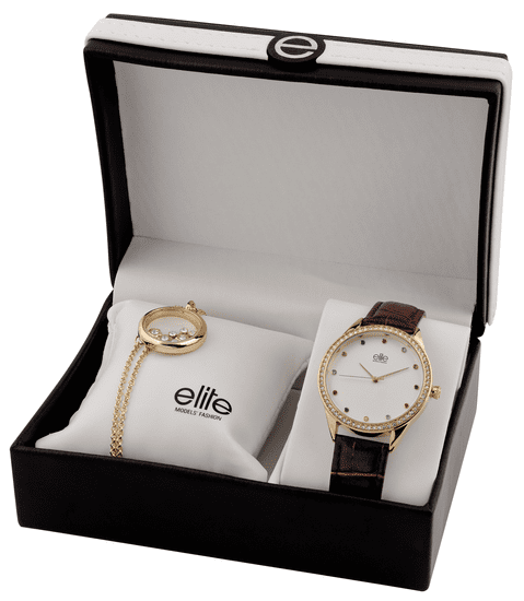 Elite Models dámska sada hodiniek a náhrdelníka E55072-105