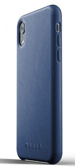 Mujjo Full Leather Case pre iPhone XR - modrý, MUJJO-CS-105-BL