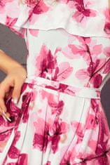 Numoco Dámske kvetované šaty Laolchmai kvetinová ružová XL
