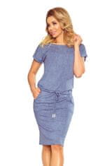 Numoco Dámske šaty 139-6 + Nadkolienky Gatta Calzino Strech, svetlo modrá džínsovina, XL