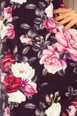 Numoco Dámske kvetované šaty Neva čierna a ružová L