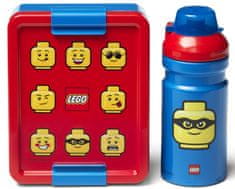 LEGO Iconic Classic desiatový set fľaša a box - červená/modrá