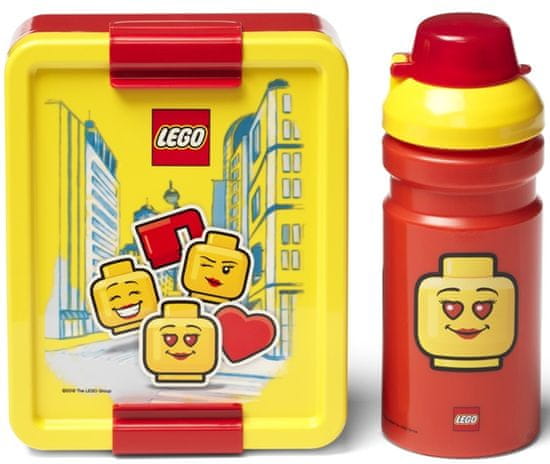 LEGO Iconic Girl desiatový set fľaša a box - žltá/červená