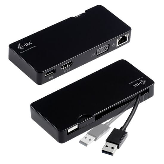 I-TEC i-tec USB 3.0 Travel Docking Station Advance HDMI alebo VGA Full HD + 2048 × 1152, Gigabit Ethernet pre notebook, ultrabook, tablet