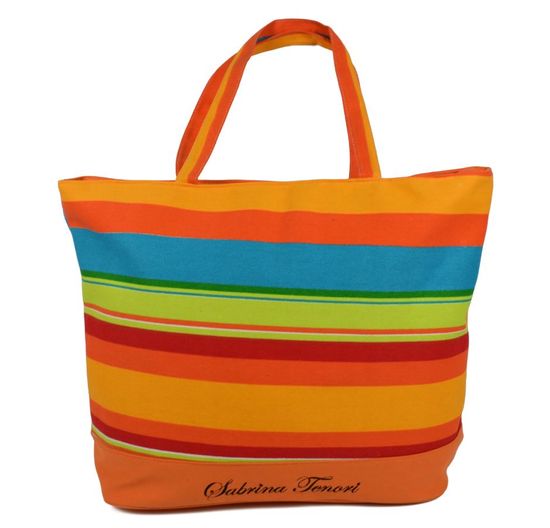 DUE ESSE Plážová taška s farebnými pruhmi