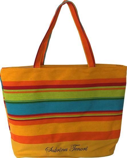 DUE ESSE Plážová taška s farebnými pruhmi B