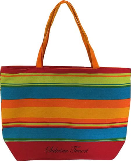DUE ESSE Plážová taška s farebnými pruhmi C