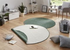 NORTHRUGS Kusový koberec Twin-Wendeteppiche 103095 grün creme kruh – na von aj na doma 140x140 (priemer) kruh
