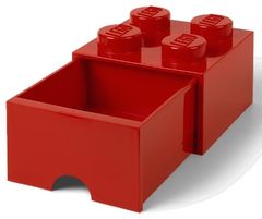 LEGO Úložný box 4 so zásuvkou červená