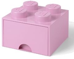 LEGO Úložný box 4 so zásuvkou svetlo ružová