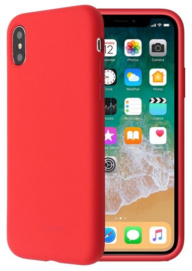 SO SEVEN Smoothie Silikónový Kryt pre iPhone X / XS SSBKC0034, červený