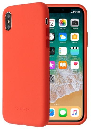 SO SEVEN Smoothie Silikónový Kryt pre iPhone X / XS SSBKC0036, oranžový
