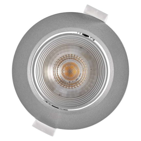 EMOS LED bodové svietidlo strieborné, kruh, teplá biela (7 W)