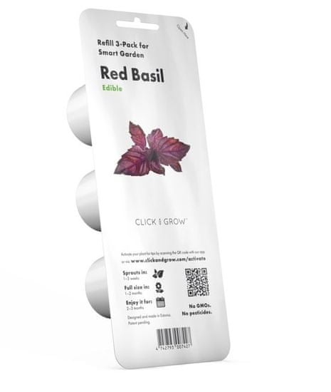 Click and Grow náplň pre smart kvetináče a farmy - Červená bazalka, 3ks v balení