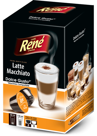 René Latte Macchiato kapsuly pre kávovary Dolce Gusto 16 ks, 4 balenia