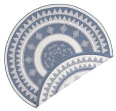 NORTHRUGS Kusový koberec Twin Supreme 103414 Jamaica blue creme – na von aj na doma 200x200 (priemer) kruh