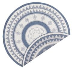 NORTHRUGS Kusový koberec Twin Supreme 103414 Jamaica blue creme – na von aj na doma 140x140 (priemer) kruh