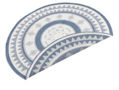 NORTHRUGS Kusový koberec Twin Supreme 103414 Jamaica blue creme – na von aj na doma 140x140 (priemer) kruh