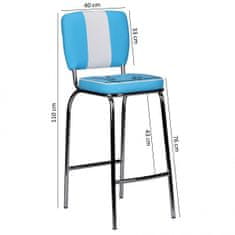 Bruxxi Barová stolička Elvis, modrá