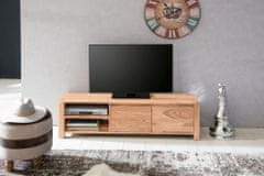 Bruxxi TV stolík so zásuvkou, dverami a policou Boha, 140 cm, masív agát