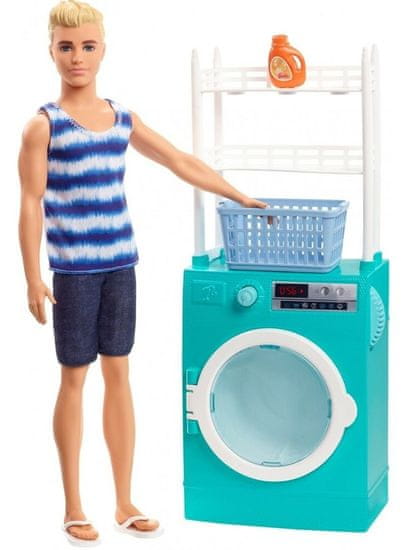 Mattel Barbie Ken s nábytkom a práčkou