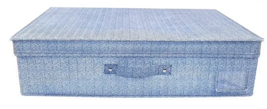 DUE ESSE Textilný úložný box 60 x 40 x 16 cm, modrý rybinový vzor