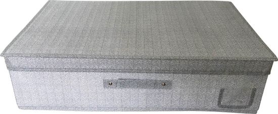 DUE ESSE Textilný úložný box 60 x 40 x 16 cm, sivý rybinový vzor
