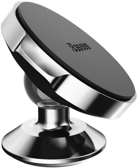 BASEUS Small Ears otočný magnetický držiak telefónu na palubnú dosku auta SUER-B01, čierny