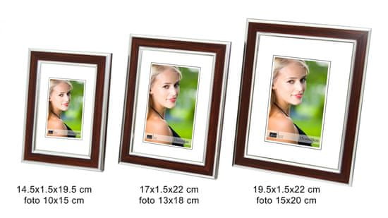 DUE ESSE Set 3 ks fotorámčekov dekor svetlé drevo, 10x15/ 13x18/ 15x20 cm