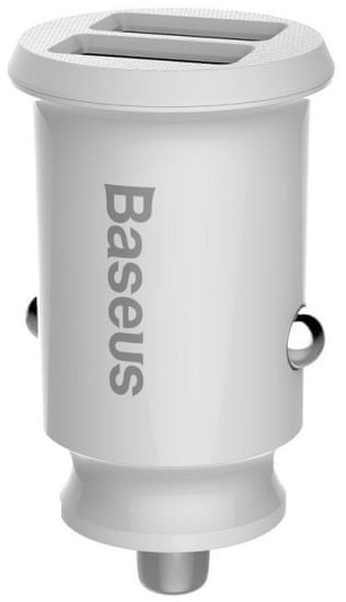 BASEUS Grain nabíjačka do auta s 2 × USB portmi 5 V / 3,1 A CCALL-ML02, biela