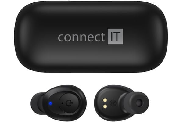 bezdrôtové slúchadlá s Bluetooth 5.0 connect it true wireless hyper-bass ed. Ii bt bezkáblové LiIon led diódy 500mAh púzdro PowerBank funkcia automatického vypínania nabíjania
