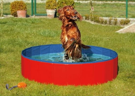 Karlie Skladací bazén pre psov modro-červený 160x30 cm